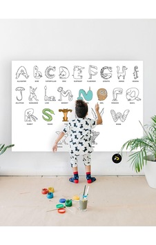 Postermanya Pster21321 Ingilizce Alfabe Eğitici Dev Boyama Kağıdı, Çocuklar Için Aktivite Boyama Rulosu 90x130cm Postermanya Pster21321 Ingilizce Alfabe Eğitici Dev Boyama Kağıdı, Çocuklar Için Aktivite Boyama Rulosu 90x130cm