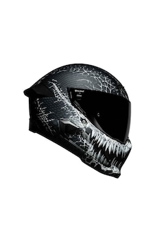 Ruroc At4.0 Carbon Jormungandr Kapalı Kask Siyah - Beyaz