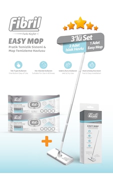 Easy Mop Pratik Temizlik Sistemi + 2 Paket Temizleme Havlusu 80 Y Easy Mop Pratik Temizlik Sistemi + 2 Paket Temizleme Havlusu 80 Y