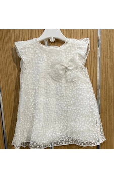 Lamato Baby Yazlık Müslin Nokta Desenli Tüllü Taşlı Damla Aksesuarlı Bebe Kız Elbise Ekru Lamato Baby Yazlık Müslin Nokta Desenli Tüllü Taşlı Damla Aksesuarlı Bebe Kız Elbise Ekru