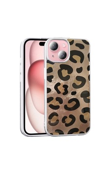 Apple Uyumlu iPhone 13 Kılıf Desenli Zore Mep Kapak Gold Leopar Apple Uyumlu iPhone 13 Kılıf Desenli Zore Mep Kapak Gold Leopar