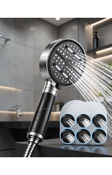 Çok Fonksiyonlu Filtreli Duş Başlığı 6 Sprey Modu Büyük Panel Siyah Çok Renkli Çok Fonksiyonlu Filtreli Duş Başlığı 6 Sprey Modu Büyük Panel Siyah Çok Renkli