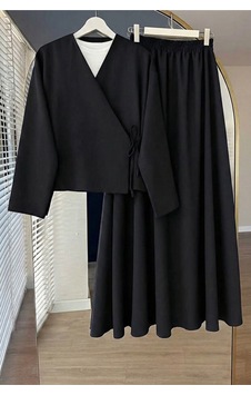 Çlm Store Etekli İkili Takım Siyah Siyah