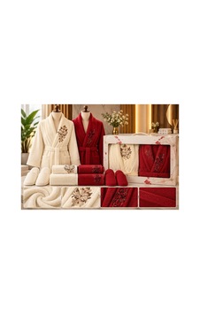 Slc Home 6 Parça Lüx Aile Bornoz Seti % 100 Pamuk Kutulu Şık Desenli İşlemeli Krem - Kırmızı - 939937392 Krem - Kırmızı Slc Home 6 Parça Lüx Aile Bornoz Seti % 100 Pamuk Kutulu Şık Desenli İşlemeli Krem - Kırmızı - 939937392 Krem - Kırmızı