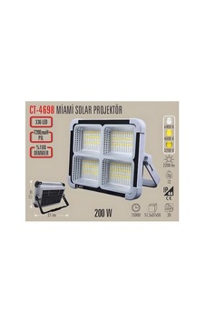 200w Taşınabilir Şarjlı Solar Projektör 6400k - 4000k - 3200k
