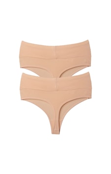 Vanilya Secret Tanga Yüksek Bel Toparlayıcı Pamuk 2'li Paket Ten