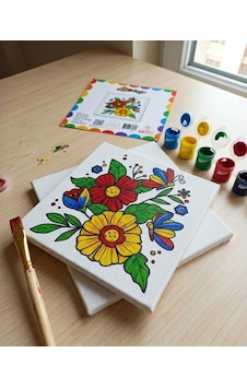 Figürlü Tuval Boyama Seti 20x20 Cm 1 Adet Fırça, 6 Renk Akrilik Boya Ve Referans Görselli Hobi & Kendin Yap Boyama Kiti 2, Çiçek Kelebek Figürlü Tuval Boyama Seti 20x20 Cm 1 Adet Fırça, 6 Renk Akrilik Boya Ve Referans Görselli Hobi & Kendin Yap Boyama Kiti 2, Çiçek Kelebek