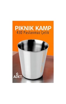 Paslanmaz Çelik Bardak Seti Kamp Piknik Bardağı 6 Adet 721504 Gümüş