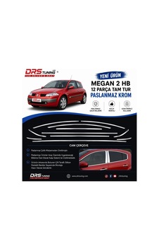 Renault Megane 2 Hb 2002 - 2008 Krom Cam Çerçevesi 12 Parça