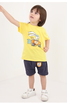 Toontoy Kids Toontoy Erkek Bebek Baskılı Şortlu Takım Koyu Sarı Toontoy Kids Toontoy Erkek Bebek Baskılı Şortlu Takım Koyu Sarı