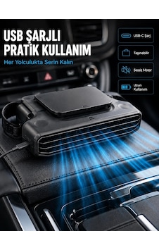 Araç Koltuk Başlığı Soğutucu Fan 5 Kademeli Hız Ayarlı Usb Şarjlı Boyun Serinletici Diğer