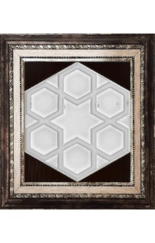 Armada Çini 15X17 Cm Rölyefli Yıldız Beyaz Altıgen Çini Pano