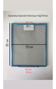 20x30 Cm Davlumbaz Aspiratör Alüminyum Yağ Filtresi 20x30 Cm Davlumbaz Aspiratör Alüminyum Yağ Filtresi