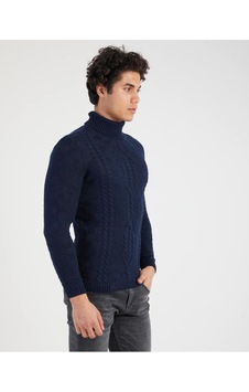 Elku Moda Slim Fit Erkek Kazak Desenli Örme Boğazlı Kazak Slimfit Balıkçı Yaka Triko Lacivert Elku Moda Slim Fit Erkek Kazak Desenli Örme Boğazlı Kazak Slimfit Balıkçı Yaka Triko Lacivert