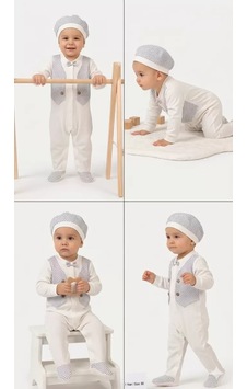 Veraura Lifestyle 3/12 Ay Şapkalı Sahte Yelekli Bebek Tulumu Beyaz Veraura Lifestyle 3/12 Ay Şapkalı Sahte Yelekli Bebek Tulumu Beyaz