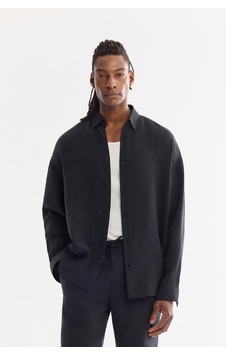 Avva Erkek Siyah Alttan Britli Yaka Nefes Alan Modal Karışımlı Soft Touch Oversize Fit Gömlek A61y2168 Avva Erkek Siyah Alttan Britli Yaka Nefes Alan Modal Karışımlı Soft Touch Oversize Fit Gömlek A61y2168