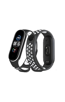 Newface - 854 - Xiaomi Mi Band 4 Spor Delikli Kordon - Csmo-tex - - Siyah-beyaz Newface - 854 - Xiaomi Mi Band 4 Spor Delikli Kordon - Csmo-tex - - Siyah-beyaz