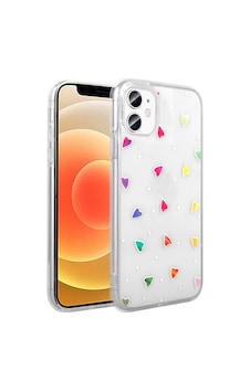 Apple Uyumlu iPad iPhone 11 Kılıf Şeffaf Figürlü Zore Folk Sert Kapak Kalp Apple Uyumlu iPad iPhone 11 Kılıf Şeffaf Figürlü Zore Folk Sert Kapak Kalp