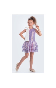 Mnk Baby & Kids Yaka Fiyonk Işıltılı Pul Payet Kumaş Kız Çocuk Abiye Elbise M00702 Lila Mnk Baby & Kids Yaka Fiyonk Işıltılı Pul Payet Kumaş Kız Çocuk Abiye Elbise M00702 Lila
