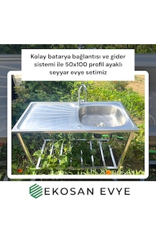 Seyyar Bahçe Evyesi Jw10050 Çelik Seyyar Bahçe Evyesi Jw10050 Çelik