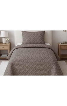 Merinos Elegance Yatak Örtüsü Seti Tek Kişilik Aleda Vizon