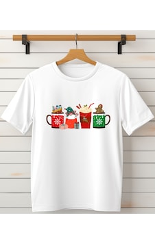 Aselinda Christmas Coffee Baskılı T-shirt Beyaz Aselinda Christmas Coffee Baskılı T-shirt Beyaz