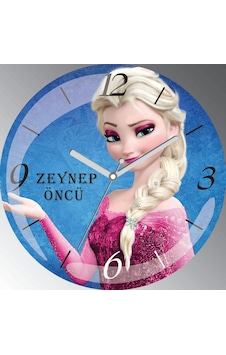 Kişiye Özel Frozen Elsa Isimli Bombeli Sessiz Duvar Saati Çok Renkli Kişiye Özel Frozen Elsa Isimli Bombeli Sessiz Duvar Saati Çok Renkli