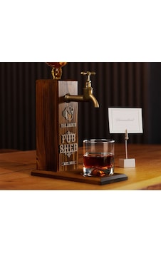 Bk Gift Kişiye Özel Kabartma İsimli Musluklu Doğal Ahşap İçki Standı, Home Bar, Viski Çeşmesi, İçecek Dispenseri, Ahşap İçecek Çeşmesi-37