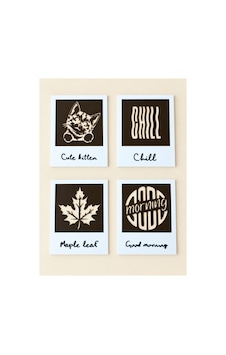 Coffee Print Makinesi Desen Kartı Kahve Üzeri Şekil Baskı Kartı Farklı Desen Seçenekleri 4 Adet