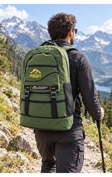 Montana Dağcı Çantası Koyu Yeşil Körüklü 65 L Sırt Çantası 62x40x16 Cm Desenli Montana Dağcı Çantası Koyu Yeşil Körüklü 65 L Sırt Çantası 62x40x16 Cm Desenli