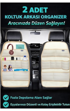 Bod Ecolux Serisi Araba Oto Koltuk Arkası Eşya Düzenleyici Araç İçi Organizer 2'li Set Bej Bod Ecolux Serisi Araba Oto Koltuk Arkası Eşya Düzenleyici Araç İçi Organizer 2'li Set Bej