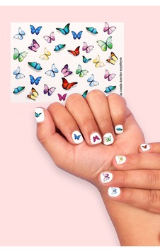 Çok Renkli Kelebek Kız Çocuk Tırnak Sticker Çok Renkli Kelebek Kız Çocuk Tırnak Sticker