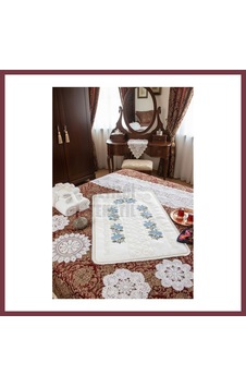 Storeşahin Kanaviçe İşlemeli Etamin Kumaş Seccade - Mavi Shn0720 Storeşahin Kanaviçe İşlemeli Etamin Kumaş Seccade - Mavi Shn0720