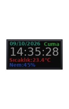 Sanec Full Renkli Led Dijital Saat, Tarih, Derece Ve Nem Göstergesi P5 Dış Mekan Kasa Ölçüsü: 32x64 Cm Diğer