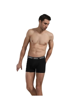 Saran Erkek Likralı Pamuklu Boxer 3103 - 10 Adet Siyah