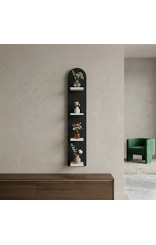 Fibrika Store Vertex Modern Duvar Saksılığı & Dekoratif Bitki Rafı Siyah Beyaz
