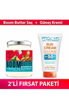 Boom Butter Saç Bakım Yağı Ve Güneş Kremi Paketi