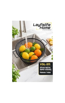 Siyah Metal Çift Kulplu Yuvarlak Sepet Süzgeç 28 Cm Mutfak Süzgeci Sebze Meyve Yıkama Ve Süzme Sepeti Vsl-511 Diğer Siyah Metal Çift Kulplu Yuvarlak Sepet Süzgeç 28 Cm Mutfak Süzgeci Sebze Meyve Yıkama Ve Süzme Sepeti Vsl-511 Diğer