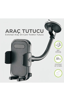 Hd-01 360 Cam Vantuzlu Esnek Ayarlanabilir Araç İçi Telefon Tutucu 360 Vantuzlu Ayarlı, Siyah Hd-01 360 Cam Vantuzlu Esnek Ayarlanabilir Araç İçi Telefon Tutucu 360 Vantuzlu Ayarlı, Siyah