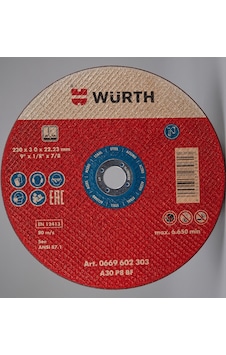 Würth Çelik Kesme Taşı 230 X 3.0 X 22.23 Mm 5'li Paket