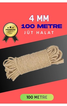 4 Mm 100 Metre Jüt Halat Dekoratif Hasır İp Urgan Süs Çeşidi