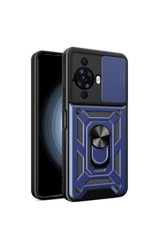 Zore Huawei Nova 12s Uyumlu Kılıf Magnetik Standlı Kamera Korumalı Ogaa Sürgülü Vega Kapak-lacivert