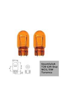 Wy21 Tip 5w Çift Duylu Turuncu Halojen Ampul 12v 2 Adet Wy21 Tip 5w Çift Duylu Turuncu Halojen Ampul 12v 2 Adet