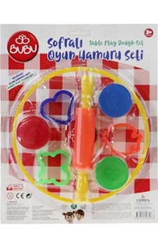 BuBu Sofralı Oyun Hamuru Seti ve 3x15gr Hamur OH0002 Sarı Masa BuBu Sofralı Oyun Hamuru Seti ve 3x15gr Hamur OH0002 Sarı Masa