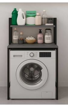Vizyon Çamaşır Makina Dolabı Banyo Makina Üstü Raf Çok Amaçlı Raf Antrasit Vizyon Çamaşır Makina Dolabı Banyo Makina Üstü Raf Çok Amaçlı Raf Antrasit