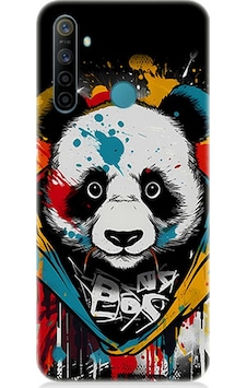 Realme 6i Uyumlu Silikon Kılıf Renkli Boyalı Panda Realme 6i Uyumlu Silikon Kılıf Renkli Boyalı Panda