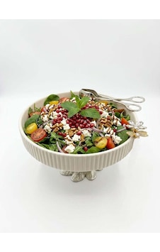 Gümüş Ayaklı Dekoratif Porselen Sunum Kasesi 25 Cm