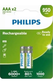 Philips 2li Şarj Edilebilir Aaa Ince Pil 950mah Philips 2li Şarj Edilebilir Aaa Ince Pil 950mah