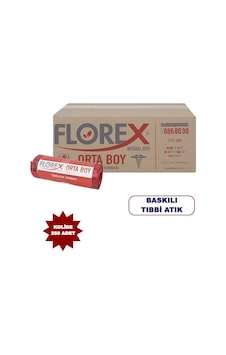 Florex Tıbbi Atık Baskılı Orta Çöp Torbası 55 x 60 CM 10 Rulo Florex Tıbbi Atık Baskılı Orta Çöp Torbası 55 x 60 CM 10 Rulo