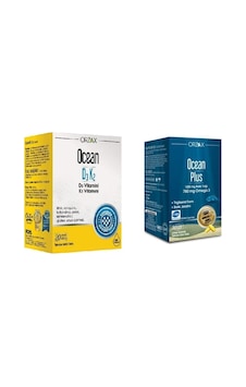 Ocean D3k2 20 Ml Damla+ Ocean Plus 1200 Mg 30 Kapsül Limon Aromalı Balık Yağı Ocean D3k2 20 Ml Damla+ Ocean Plus 1200 Mg 30 Kapsül Limon Aromalı Balık Yağı